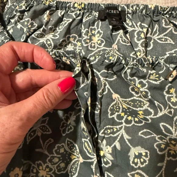 J. Crew Blue Floral Puff Sleeve Blouse - Picture 2 of 5